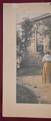 Vintage Colorized Photograph Print of Two Women Walking in a Garden