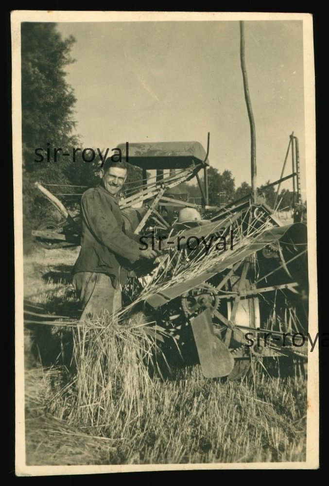 Man at a Harvester Machine – Farming – Photo 6x8cm