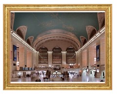 Grand Central Station Interior Photograph in a Aged Gold Frame