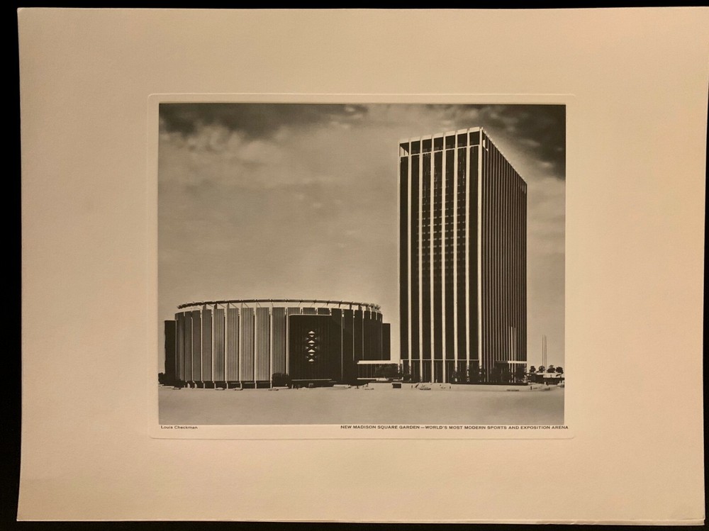 Madison Square Garden Concept Art 1966 Portfolio Print Modern Louis Checkman NYC