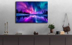 Northern Lights Aurora Borealis Photography, Northern Lights Canvas Art Print