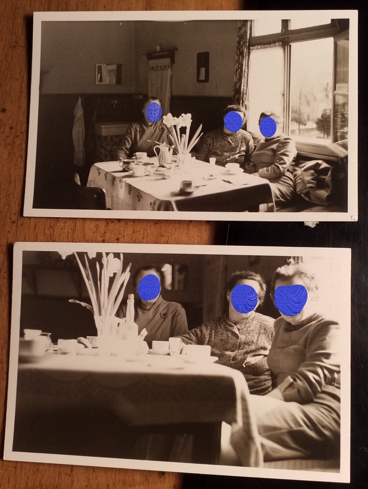 3 women in an apartment in Niedersfeld on 27 March 1959/2x photo