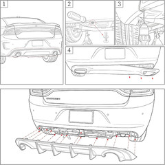 Rear Diffuser Compatible with 2015-2023 Dodge Charger Base & SXT Bumper GT Style