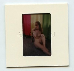 Org Camera Club Nude 1960s 35mm Slide / Negative- Well Endowed Woman- Headband 3