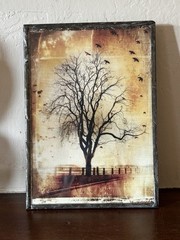 Javier Lopez Rotella Tree with Birds Framed Mixed Media 5X7 Photography