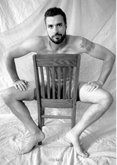 Nude male art model photographic prints, 1 color, 3 greyscale 5×7″