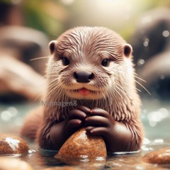 Digital Image Picture Photo Wallpaper Background Desktop Art AI Pic Baby Otter