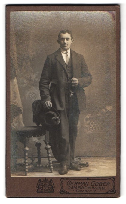 Photograph German Gober, Simbach a/Inn, Duitstrasse 2, portrait young man in