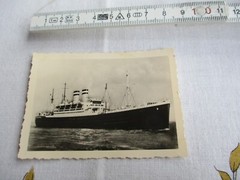Dampfer Hansa 1954 vor Warnemünde Originalfoto 9×6 cm