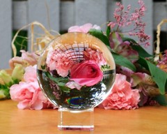Rose Bouquet print using a Lens Ball color photography, 