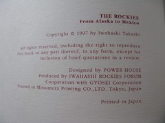 Photo Exhibit Book Iwahashi Takashi The Rockies from Alaska to Mexico 1994-1997