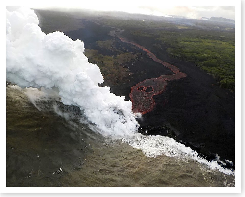 2018 Kilauea Volcano Fissure 22 Pacific Ocean Lava Entry Silver Halide Photo