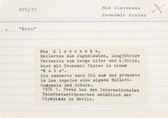 Siegfried Enkelmann vint. gelatin silver print, Mia Slavenska Olympic Games 1936