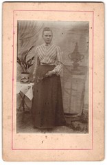 Photography Young Lady in Fashion Blouse and Skirt
