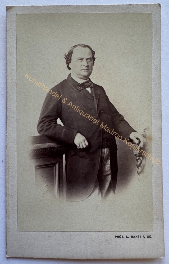 orig. CDV photo photograph actor Hermann Hendrichs around 1860 Berlin Haase