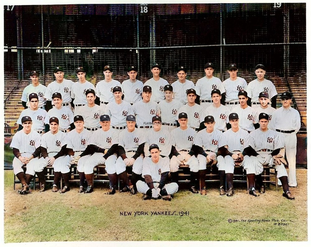 1941 NY Yankees Team 8×10 Colorized Print-FREE SHIPPING