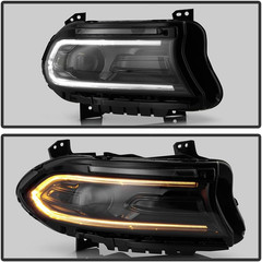 – for 2022-2023 Dodge Charger Halogen Type Factory Switchback LED DRL Projector