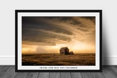 Storm Photography Print – Picture of Thunderstorm Over Old House in Colorado