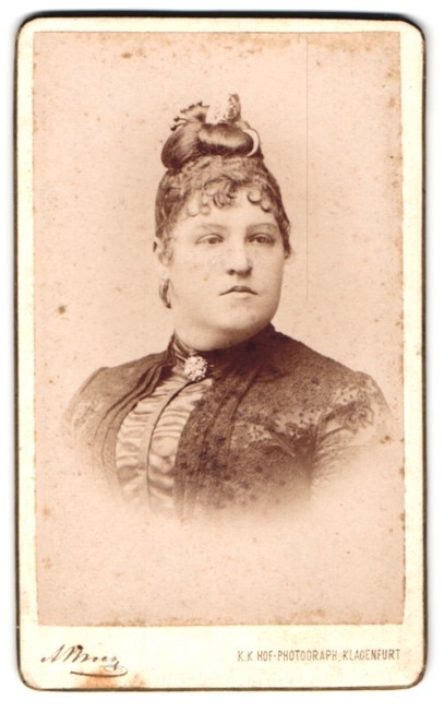 Photograph Alois Beer, Klagenfurt, portrait of a lady with elaborate hairstyle 18