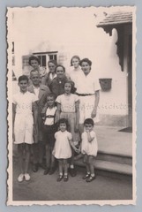 Lermoos Austria 1941 – Family in Front of Hotel – Vintage Photo 1940s