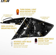 USR 16-21 FC1/FC2 Sedan Tail Light – Rear Tail Lamps 4Pc Set (Left + Right) Comp