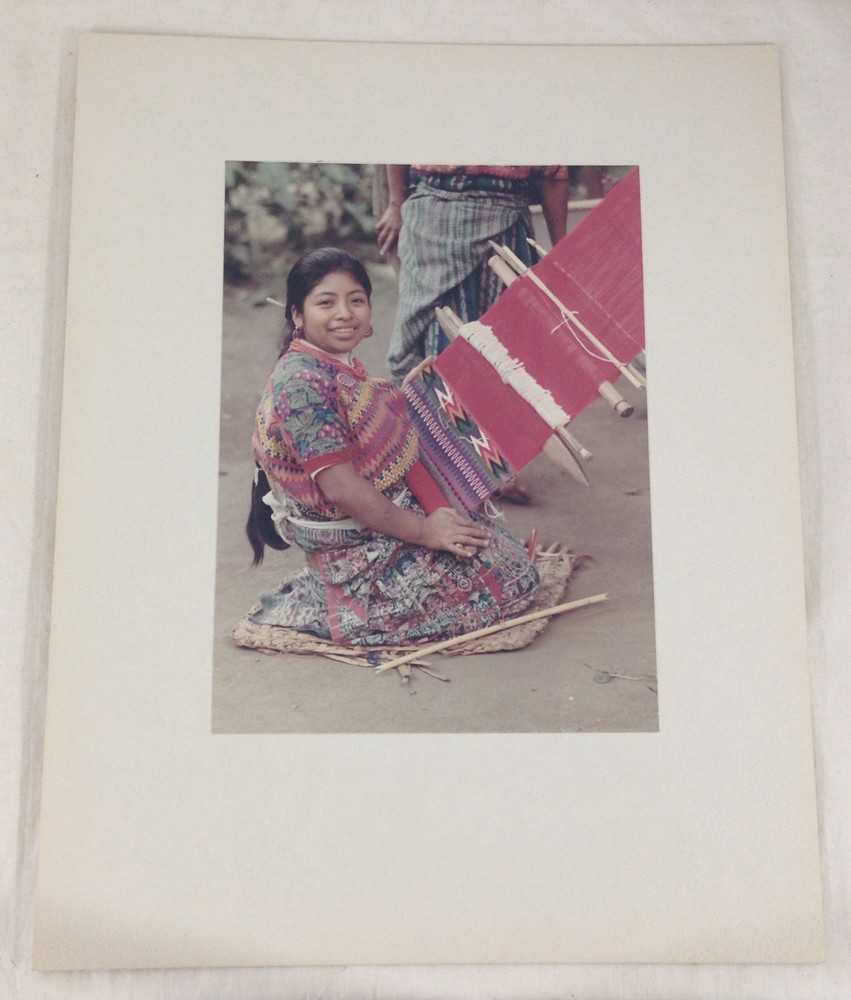 Vintage Color Photo M Kazan WOMAN WEAVING ANTIGUA GUATEMALA 1968 #17