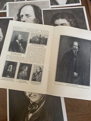 Famous English Poets Pamphlet & 6 Intaglio-gravure Pictures 9.5” H X 7”W