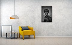 Abraham Lincoln Statue Memorial Portrait Black and White Photography Art Print