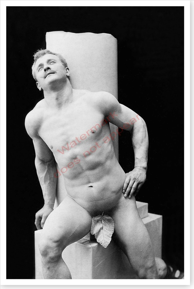 Strong Man Bodybuilder Eugene Sandow Nude Fig Leaf Silver Halide Photo