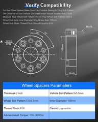 ECCPP 4PCS 2 inch 50mm Wheel Spacers 5×5.5 to 5×5.5 5×139.7 to 5×139.7 108mm …