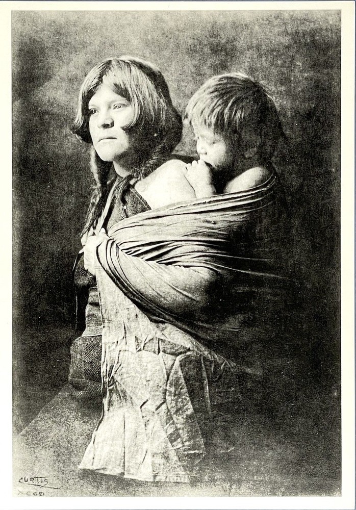 Hopi Mother & Child Photograph by Edward S. Curtis (1868-1952) Art Print Card