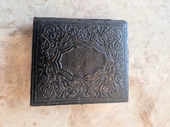 Antique Daguerreotype photograph case 19th century Velvet Interior Lining