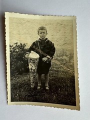 orig. Photo Child Boy School Bag Enrollment First Day of School Grade School Circa 1920