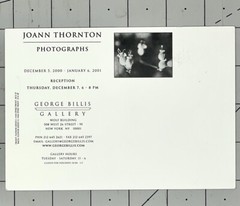 JOANN THORNTON PHOTOGRAPHS 2001 Art Announcement Card – Flower Series