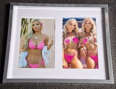 Two 4×6 Beautiful Models Photos Framed And Matted Man Cave, Garage Art,etc…