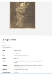 Hopi Mother with Child, by Edward S. Curtis, 5″ x 7″, c1921