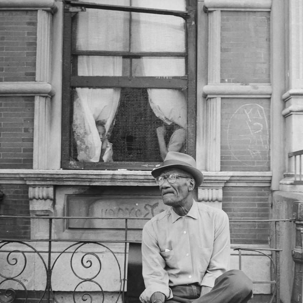 Photo Print On Silver Paper NEW-YORK HARLEM 1960 Size 60x60cm
