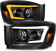 for 2006-2008 Ram Truck 1500 2500 3500 Switchback LED Tube Black Replacement Hea