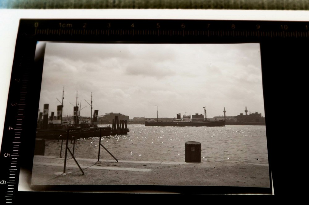 Great old negative – port unknown to me – tug fair play??