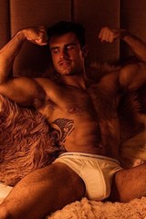 [L142] Male Model Showing Off Body To Viewer Fine Art Hunky Physique