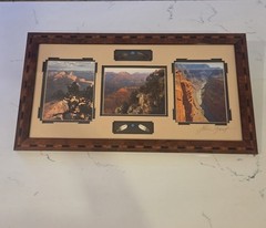 Vintage Alain Briot Landscape Triptych Signed Southwestern Navajo Style Frames
