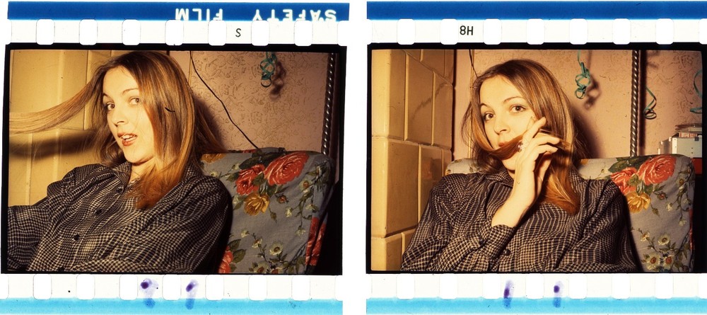 LOT 2x, pretty girl w long hair, , vintage fine art slide, dia! 1970’