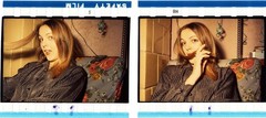 LOT 2x, pretty girl w long hair, , vintage fine art slide, dia! 1970’