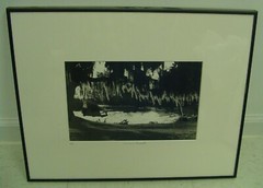 ART PHOTOGRAPHY Lake Scenery with swing set B&W by L. Santucci Frames 20x16in