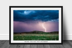Storm Lightning Kansas Thunderstorm Weather Stormy Night Photography Print