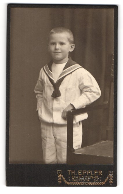 Photograph Th. Eppler, Dresden, Hauptstrasse 24, boy in sailor suit