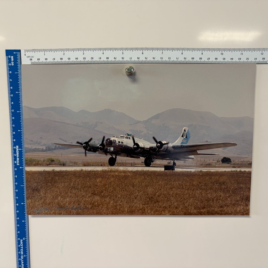 WW2 Era B-17 Plane Art Photograph Artist Signed Gordon Balla 1992 11.5×8.5″