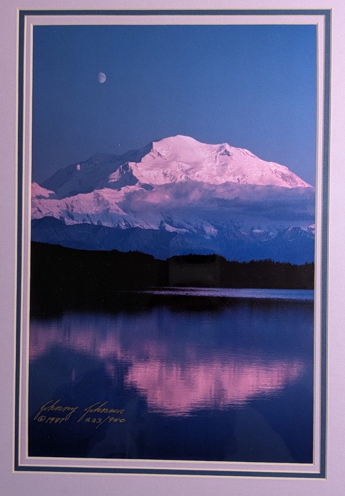 Johnny Johnson «Denali Sunset» Ltd Ed Print 823/950 Signed 1987 Framed