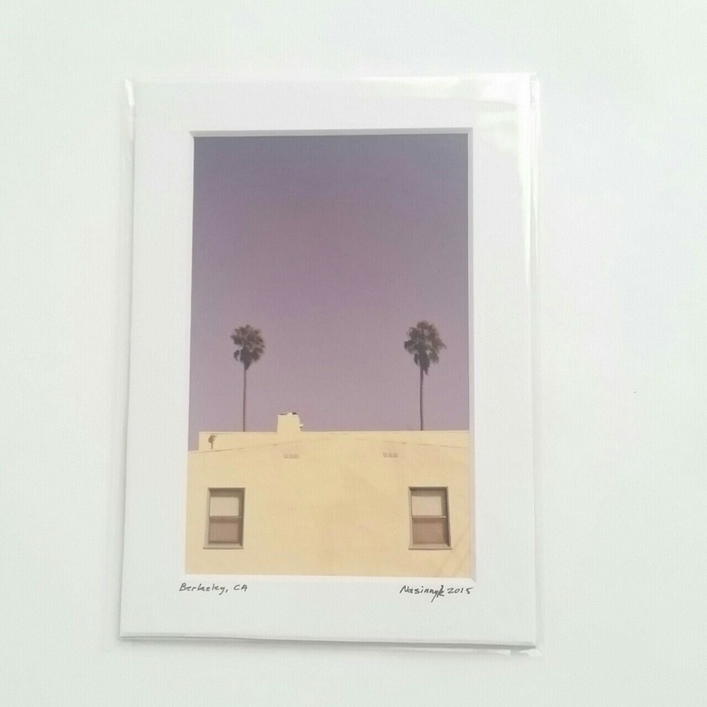 Matted Photo Print Berkeley CA Purple Sky Modern Photography Home Decor Indie