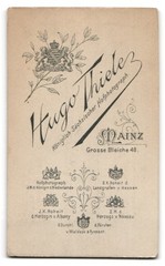 Photograph Hugo Thiele, Mainz, Grosse Bleiche 48, portrait annual-volunteer